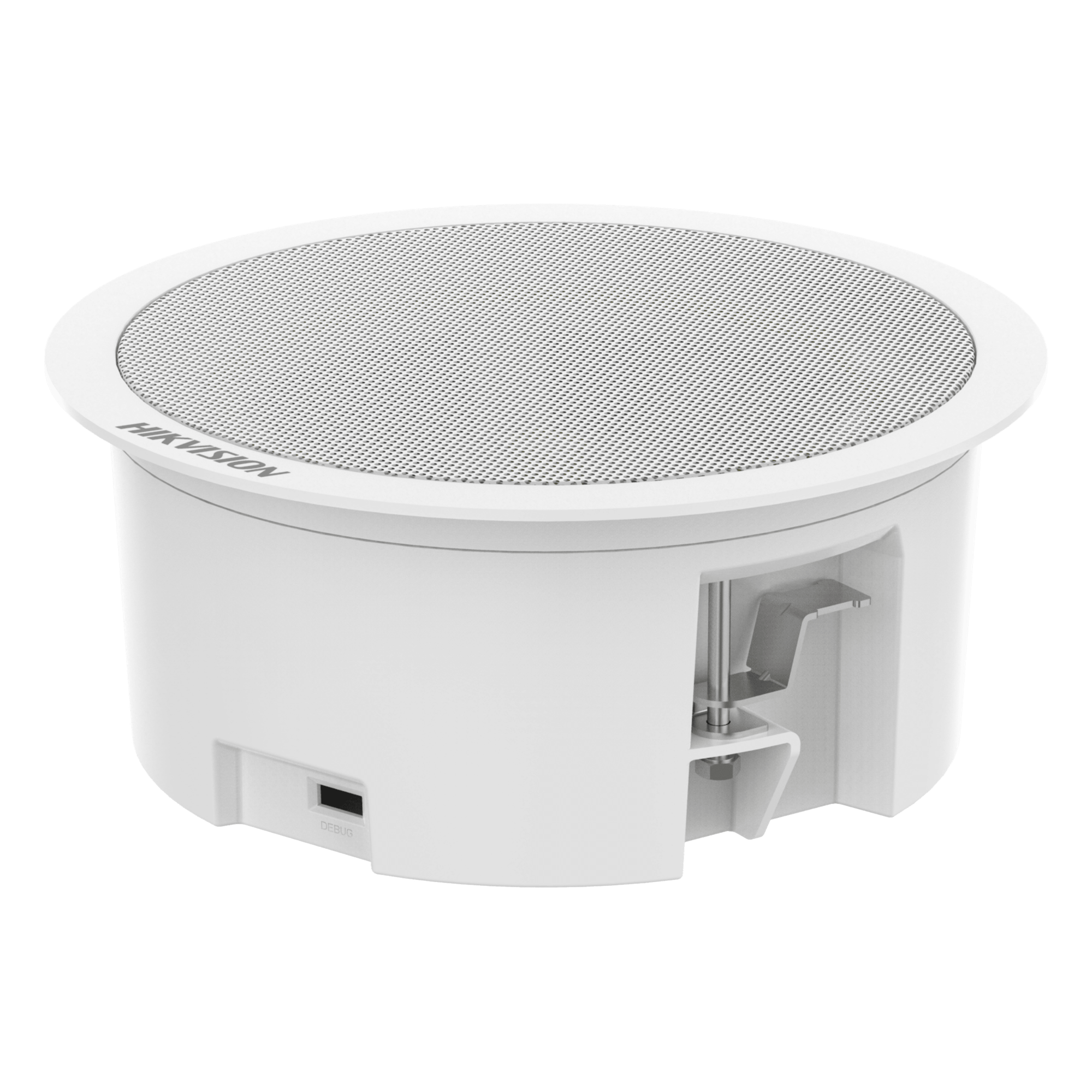 Bocina (Altavoz IP) Con Bluetooth | Montaje en Plafón | 3 Watts | No requiere amplificador | PoE+ | Entrada de alarma | Soporta Bocinas secundarias | Voceo en tiempo real | Calendarización de audios | Síntesis de Voz (TTS) — HIKVISION · SKU DS-QAZ1203G1-BE