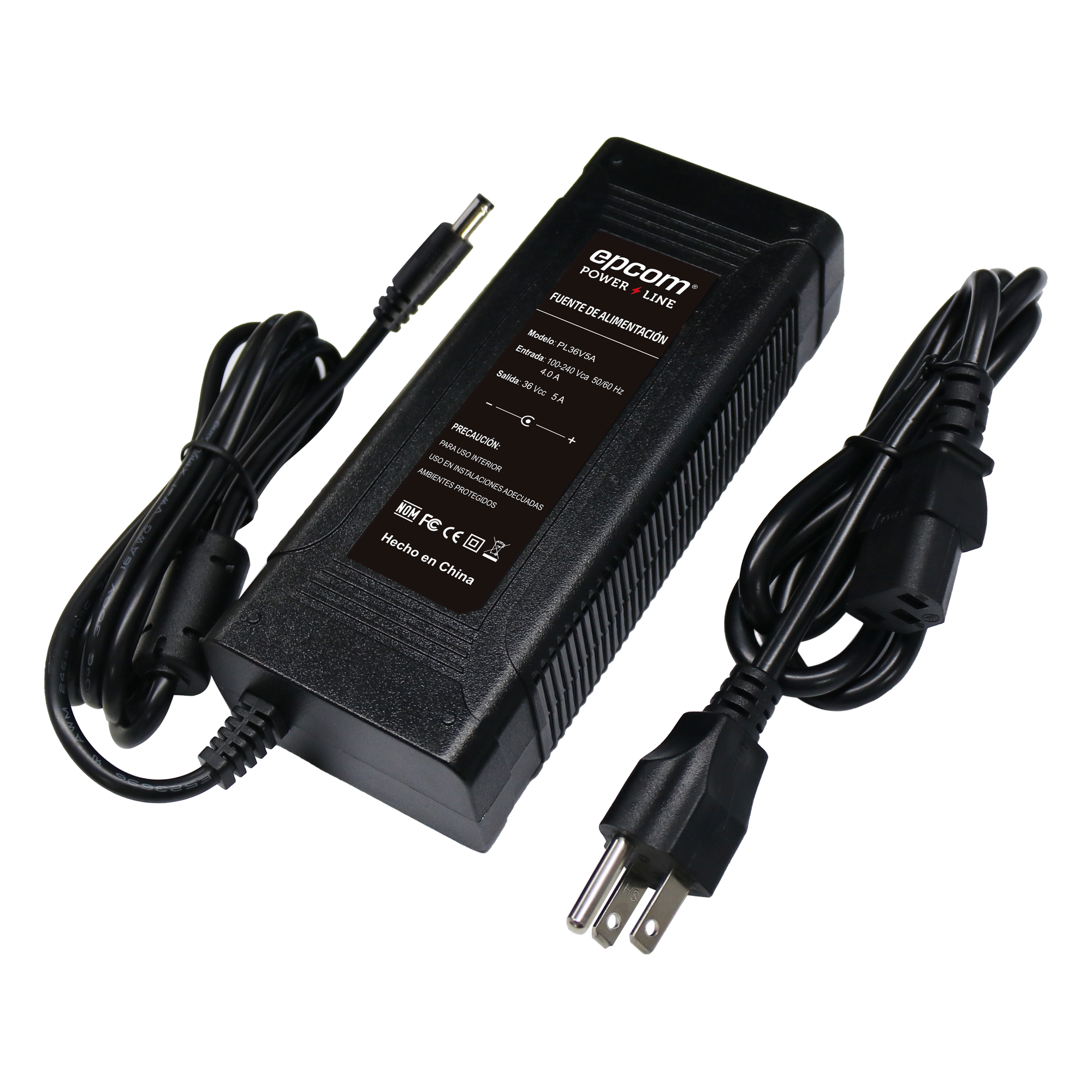 Fuente de poder / 36 Vcc Regulados / 5 Amp / Voltaje de Entrada de 100 - 240 VCA — EPCOM POWERLINE · SKU PL-36V-5A