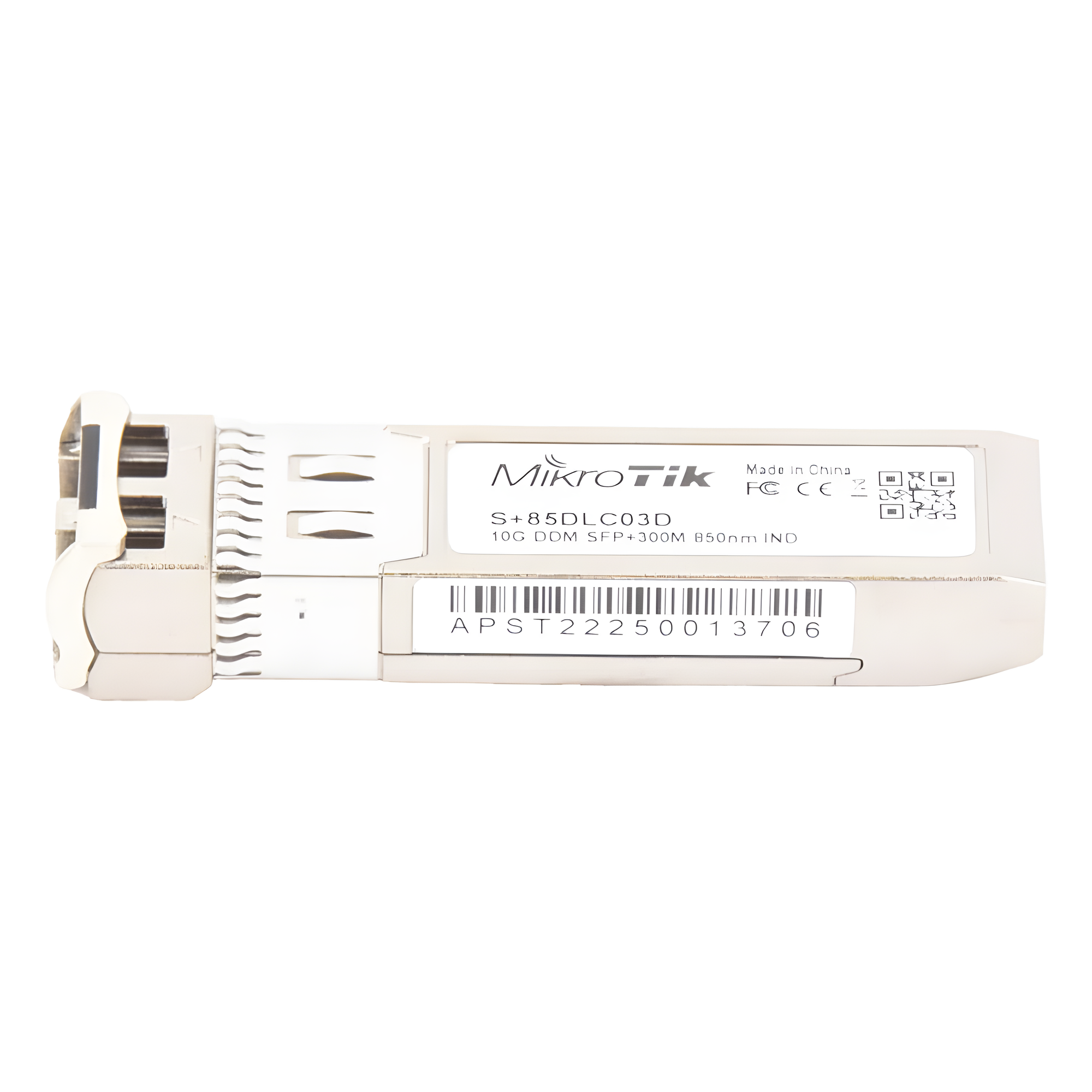 Transceptor MiniGbic SFP+ 10G LC Duplex para fibra Multi Modo 300mts — MIKROTIK · SKU S+85DLC03D