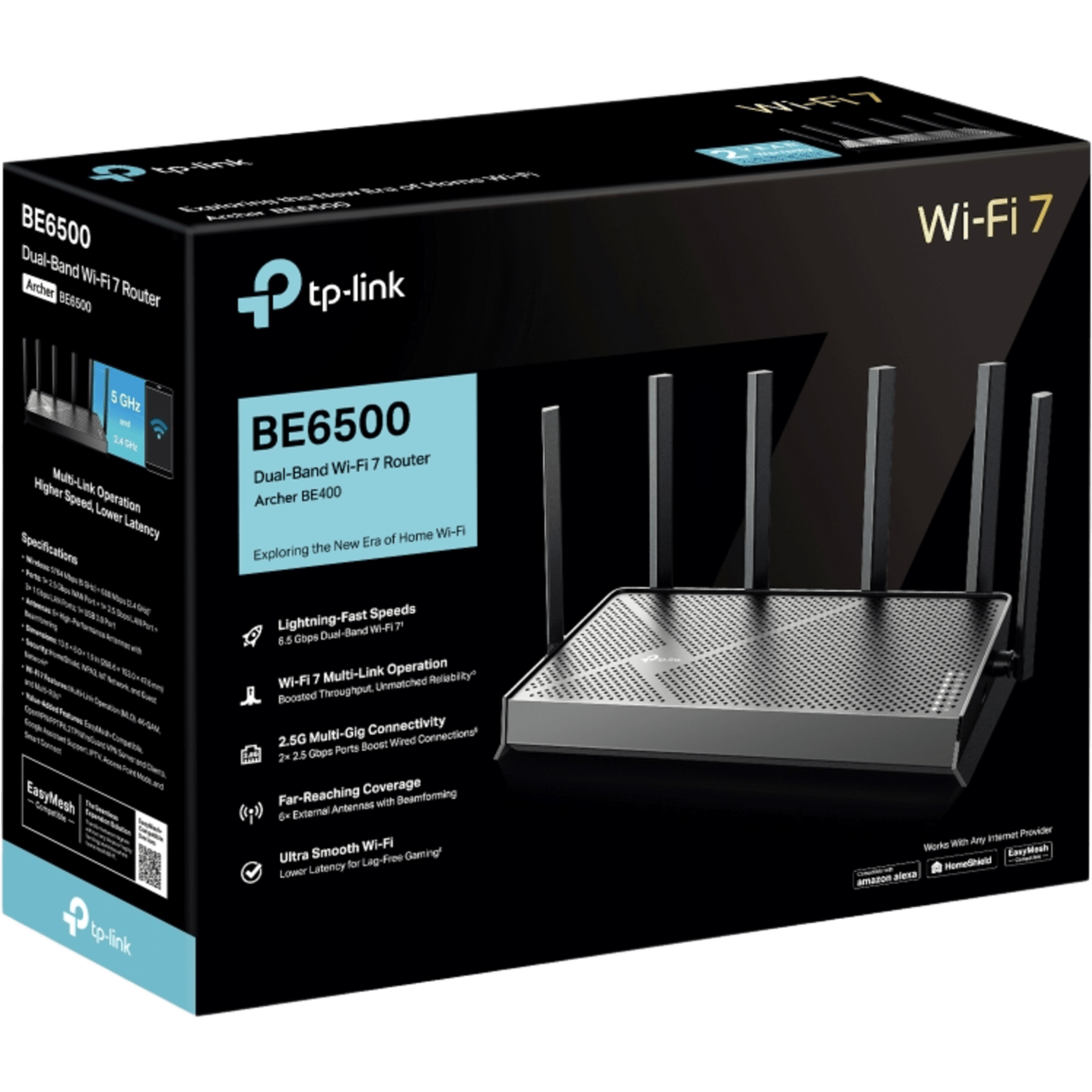 Router WiFi 6 doble banda AX 1800 Mbps /  MU-MIMO y OFDMA / 1 Puerto WAN 10/100/1000 Mbps / 4 Puertos LAN 10/100/1000 Mbps / 4 Potentes Antenas / Compatible con EasyMESH