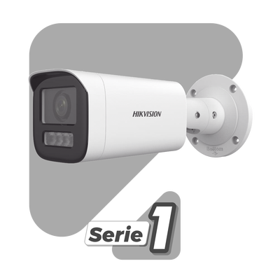 Bala IP 4 Megapíxel / Lente Motorizado 2.8 a 12 mm / Dual Light (50 mts IR + 50 mts Luz Blanca) / ACUSENSE Lite / Microfono Integrado / Exterior IP67 / WDR 120 dB / PoE / Micro SD / Alarmas I/O