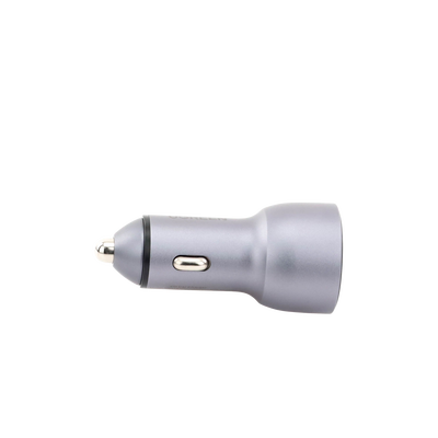 Cargador de Auto 52.5W | Puerto USB-A y USB-C | Carga Rápida | Compatible con Vehículos de 12 y 24 VCD | PD3.0 + QC3.0 | Chip Inteligente | Diseño Compacto Mayor Eficiencia Energética | Caja de Aluminio