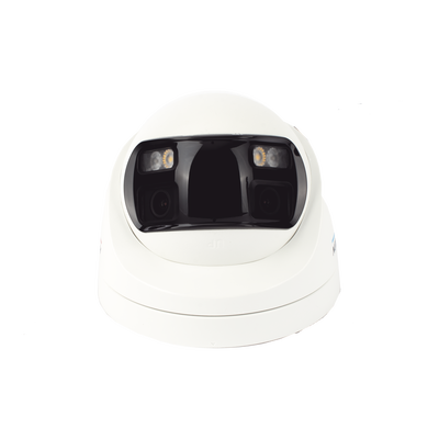[ColorVu + Panoramica + Dual Light] Turret TURBOHD 3K (5 Megapixel) / Micrófono Integrado / Visión 180° / Imagen a Color 24/7 / 40 mts Luz Blanca + 40 mts IR / Exterior IP67 / WDR