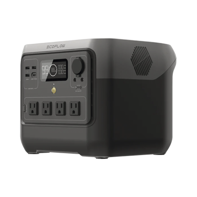EcoFlow River 2 Pro | Estación de Energía Portátil 768Wh Litio LFP / 4 AC 800W (Max. 1600W) / 1 USB-C 100W / 3 USB -A 12W / Cargador de Coche 10A, 126W Max. / Conectividad WiFi y Bluetooth (App) / Carga Solar 220W Max.