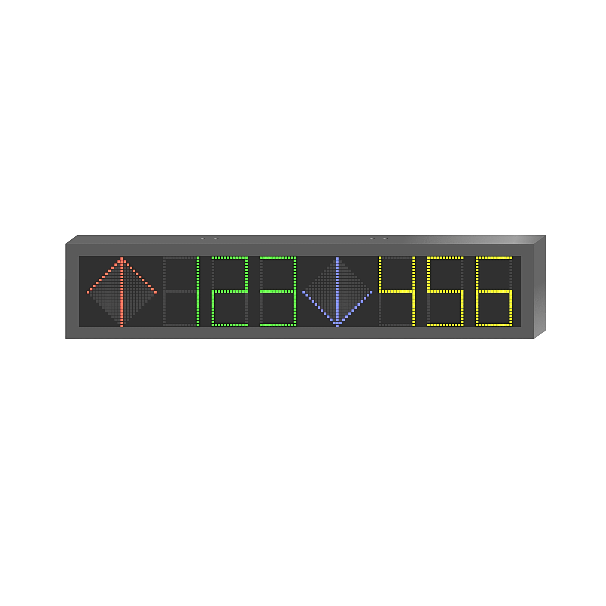 Panel LED de Estacionamiento Hikvision / 6 Dígitos con 2 Flechas / 7 Colores RGB / Comunicación RS485 y RJ45 / Display en Tiempo Real / Iconos Especiales / Montaje por Suspensión — HIKVISION · SKU DS-TVL121-6-5D