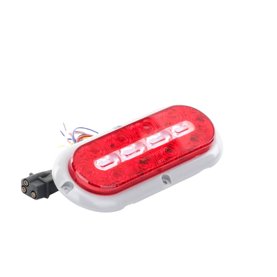 Plafón Ovalado de 7.5" Para Camiones de Transporte, 18 LED Ultra Brillantes, Color Rojo/Claro/Ambar