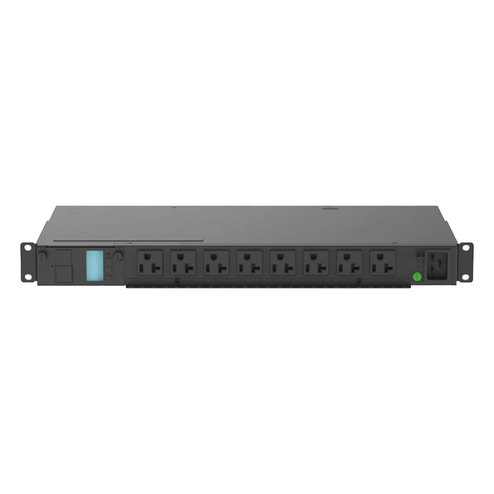PDU Monitoreable Horizontal / 8 Salidas NEMA 5-20R / Entrada NEMA 5-15P / 120 Vca / 15 A / 1UR 19 in