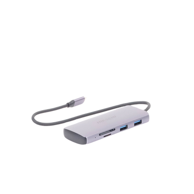 Hub (Adaptador) USB - C / 8 en 1 / 1 Salida HDMI (4K) / 1 Salida USB 2.0 / 3 Salidas USB 3.0 / 1 Salida SD (Memoria SD) / 1 Salida TF (Micro SD) / 1 Entrada USB - C (Carga Rapida / 100 Watts)