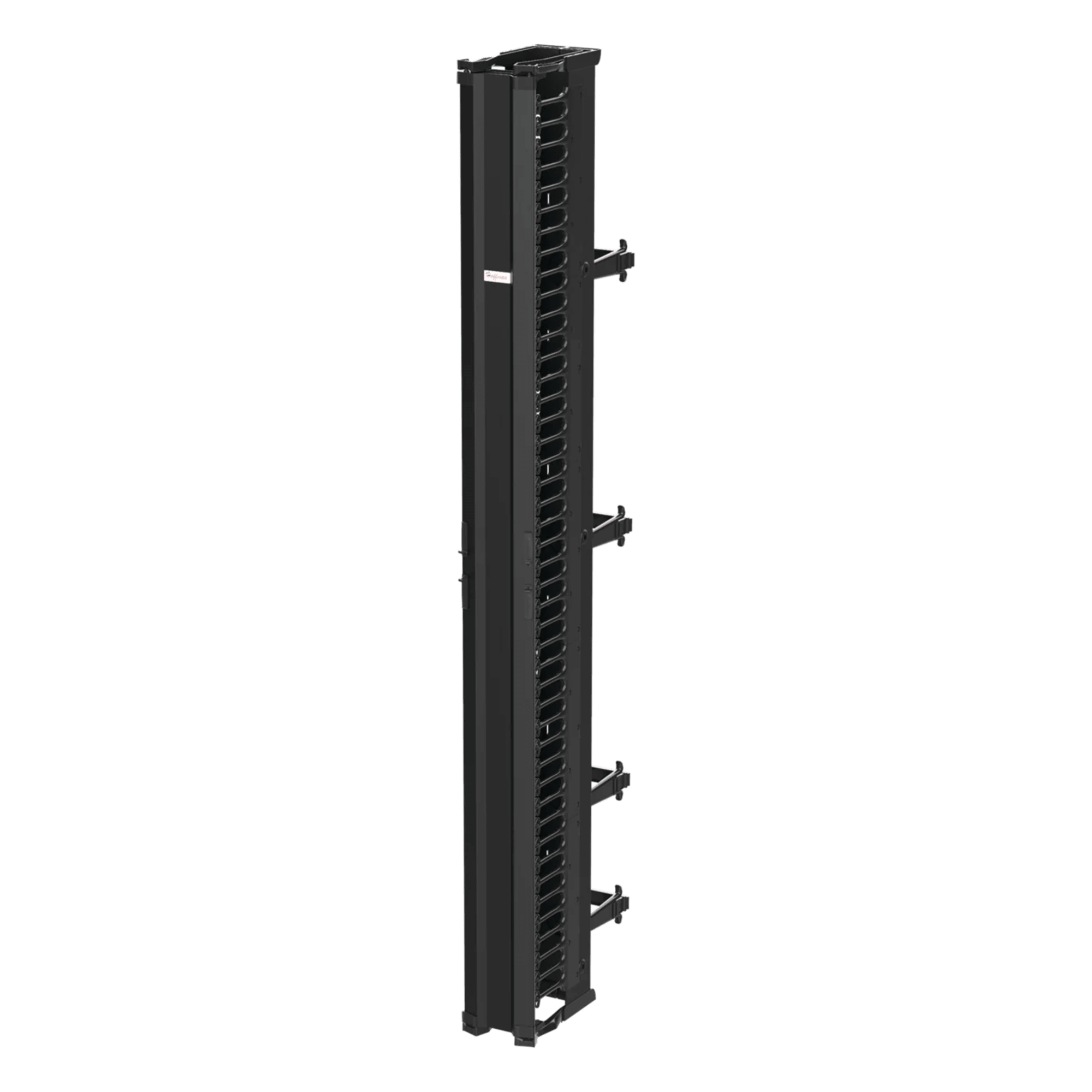 Organizador Vertical CableTek, Doble (Frontal y Posterior), Para Rack Abierto de 45 Unidades, 6 in de Ancho, Color Negro — HOFFMAN · SKU DV6D7