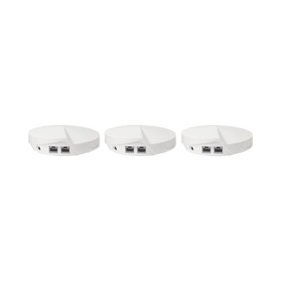 Kit 3 Routers Inalámbricos MESH Interior para Hogar / Doble Banda Wi-Fi 5 AC1300 Mbps / 2 Puerto Gigabit WAN/LAN / 4 Antenas Internas / Administración Mediante la App Deco (iOS, Android) / Protección HomeCare