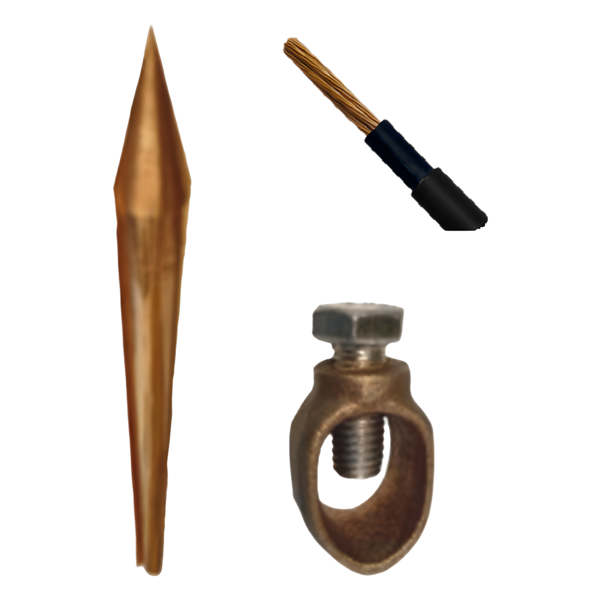 Kit Básico para Tierra Física con Varilla de  5/8" de 1.5 m de Largo, Opresor y 10 Metros de Cable Negro  6 Awg. — TOTAL GROUND · SKU TG-KIT-VAR15