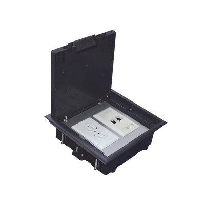 Caja de Piso para Dos Módulos Universales (Socket M2), para Alimentación Eléctrica y Redes de Datos (11000-33401) No Incluye Faceplates — THORSMAN · SKU TH-CP-2M