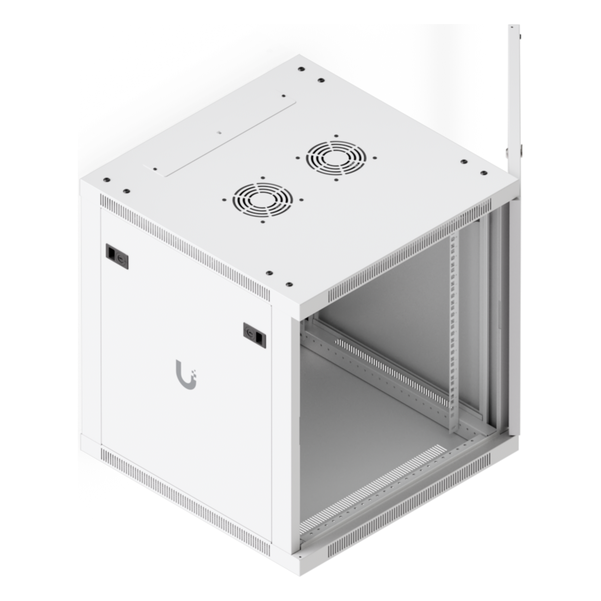 Gabinete Rack 12U / Montaje en Pared / 598 x 600 mm / Puerta Perforada / 4 Postes / 80 kg Capacidad / 23.5 x 23.6 x 25.2 pies