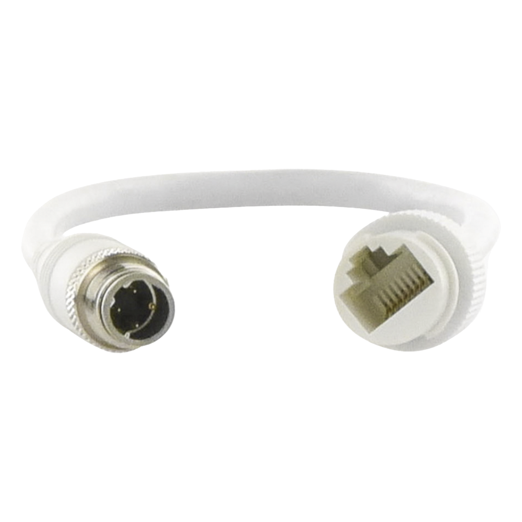 Cable Adaptador M12 a RJ45 / Conector Industrial / Para Sistemas Móviles / Red Ethernet — HIKVISION · SKU M12TORJ45