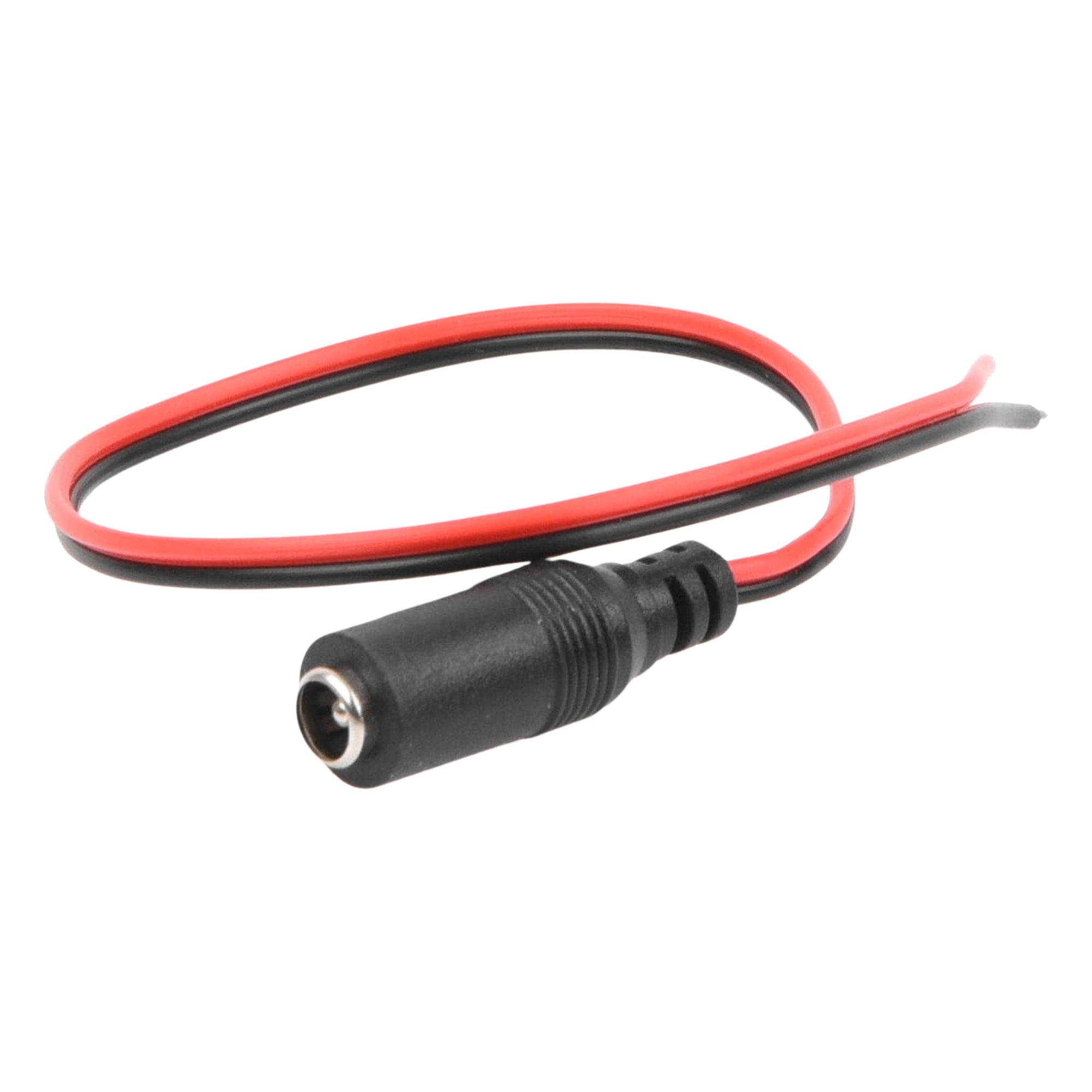 Cable de Alimentación DC / Conector Hembra 5.5 mm/2.1 mm / Puntas Libres / 28.5 cm / Polaridad Codificada / 12 VCC