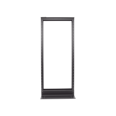 Rack de Dos Postes Estándar de 19 in, Rieles Numerados y Roscados #12-24, Fabricado en Aluminio, 24 Unidades de Rack, Color Negro