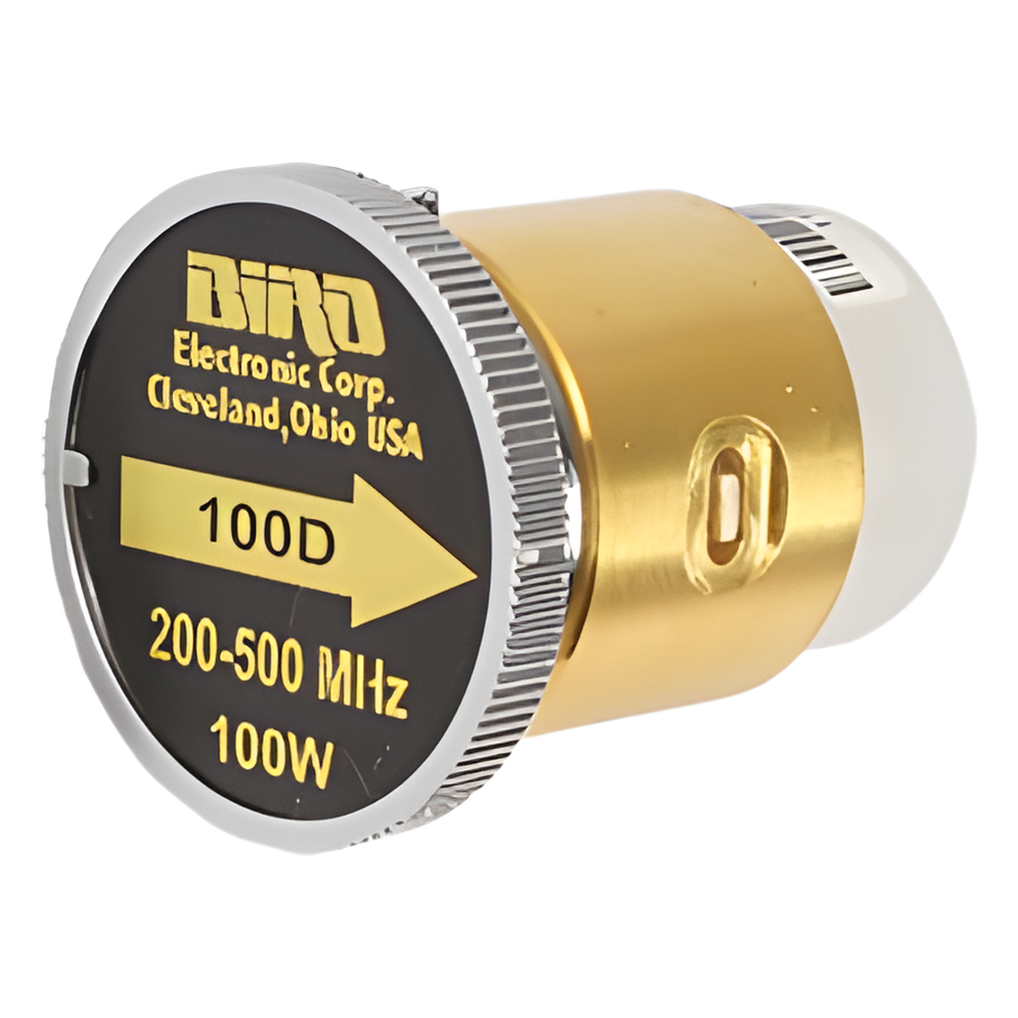 Elemento de 100 Watt en Línea 7/8" para Wattmetro BIRD 43 en Rango de Frecuencia de 200 a 500 MHz. — BIRD TECHNOLOGIES · SKU 100D