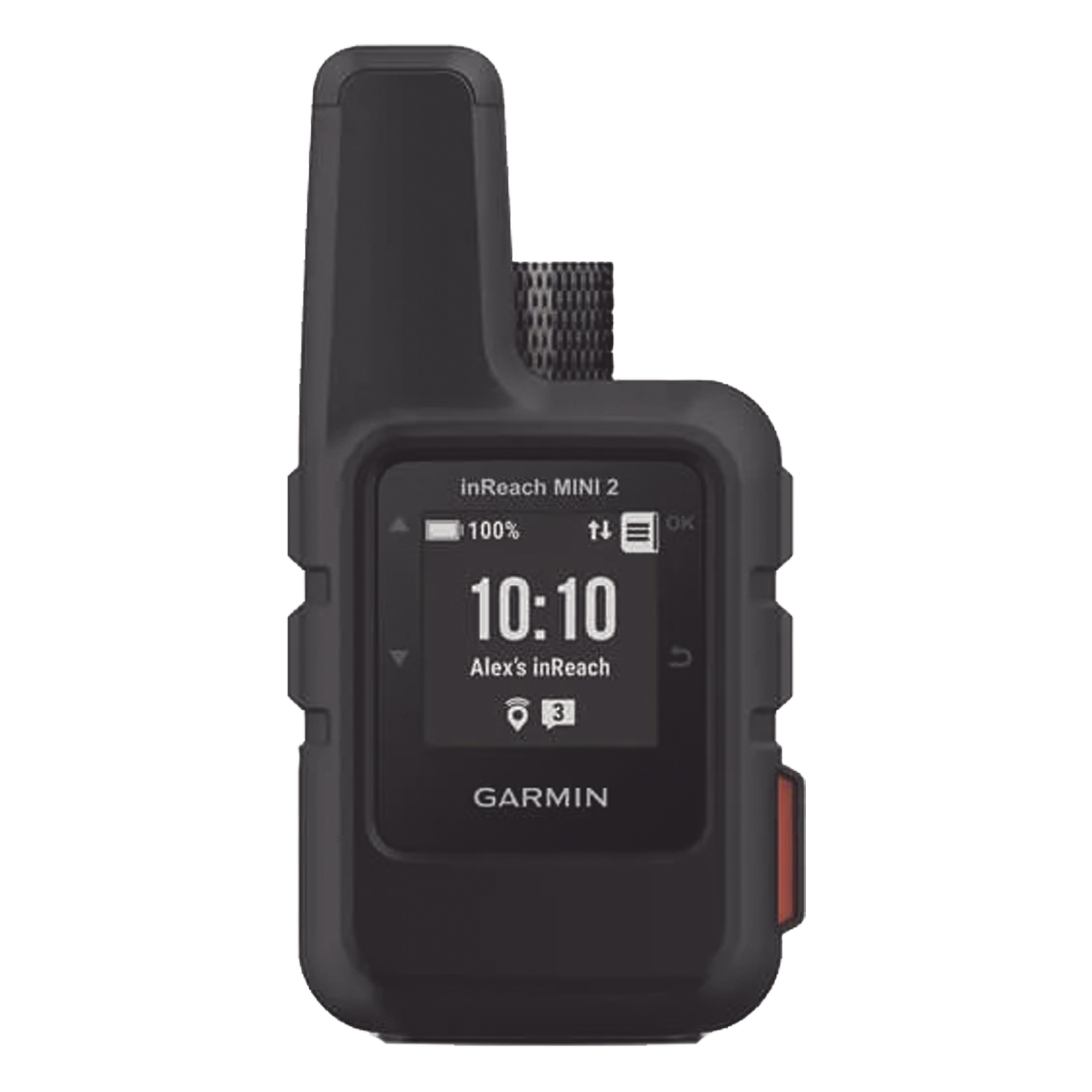 GPS portátil inReach® Mini 2 / Pantalla Monocroma Transflectiva 23 x 23 mm / Resolución 176 x 176 píxeles / Batería Recargable de Iones de Litio / Autonomía Hasta 14 Días / Resistencia al Agua IPX7 / Conectivi — GARMIN · SKU 10-02602-01