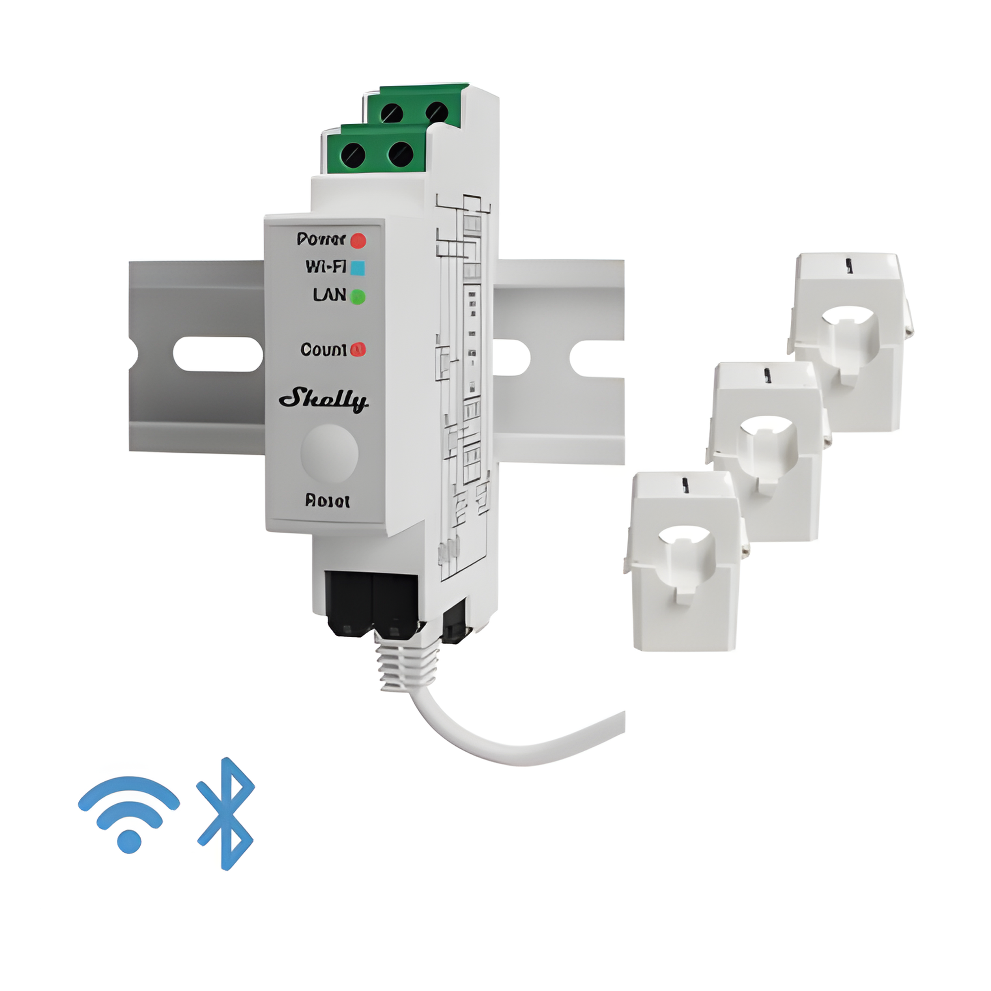 Medidor Trifásico de Corriente Alterna / WIFI / industrial y residencial / Nube P2P — SHELLY · SKU SHELLYPRO3EM