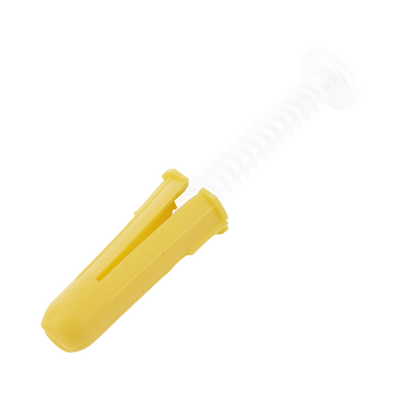 Taquete amarillo 7/32" para tornillos 8mm x 1" (100pzs) (1102-02100)