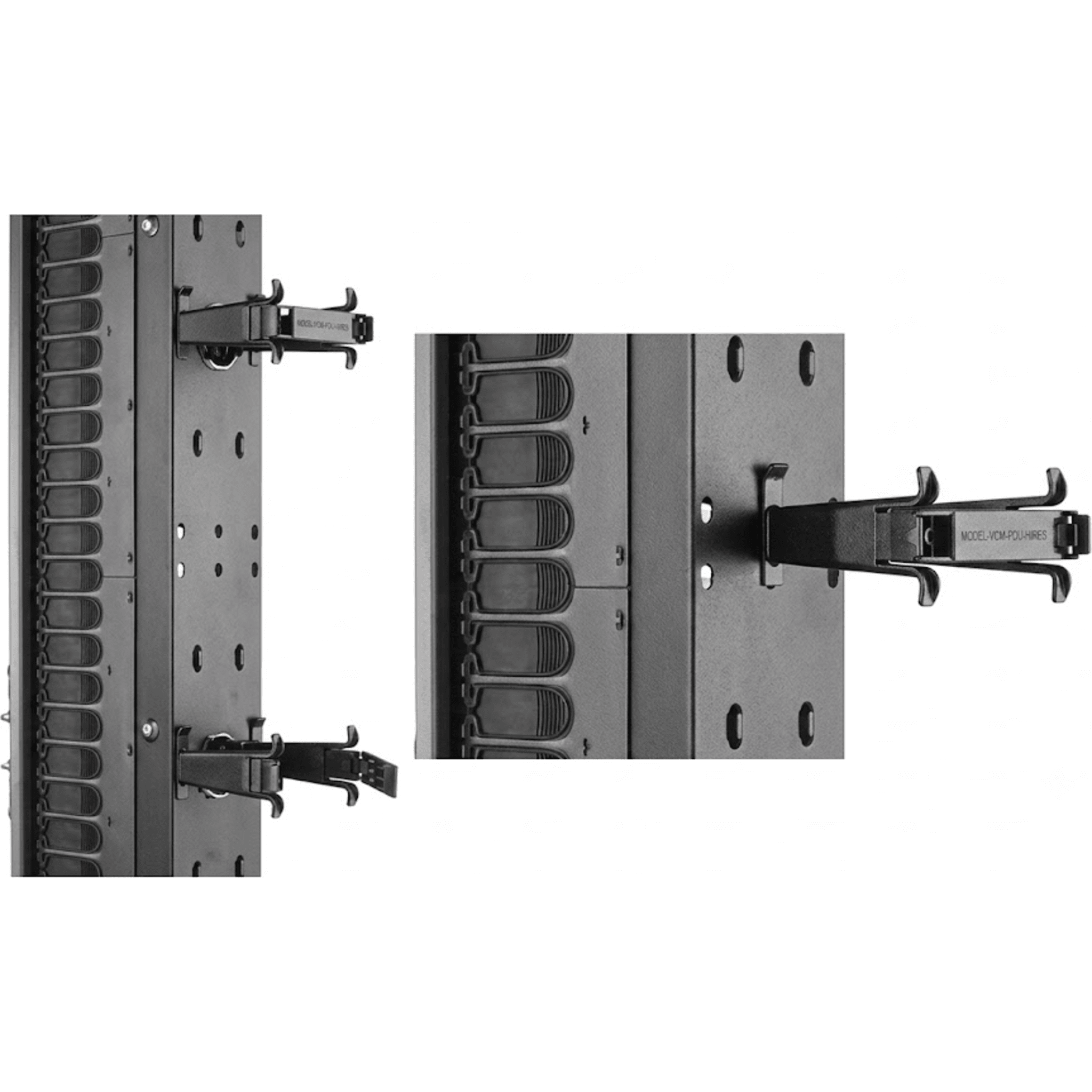 Organizador Vertical CableTek, Doble (Frontal y Posterior), Para Rack Abierto de 45 Unidades, 6 in de Ancho, Color Negro