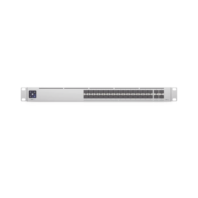 UniFi Switch PRO Aggregation Capa 3 para fibra óptica con 28 puertos SFP+ (10G) y 4 puertos SFP28 (25G), pantalla informativa