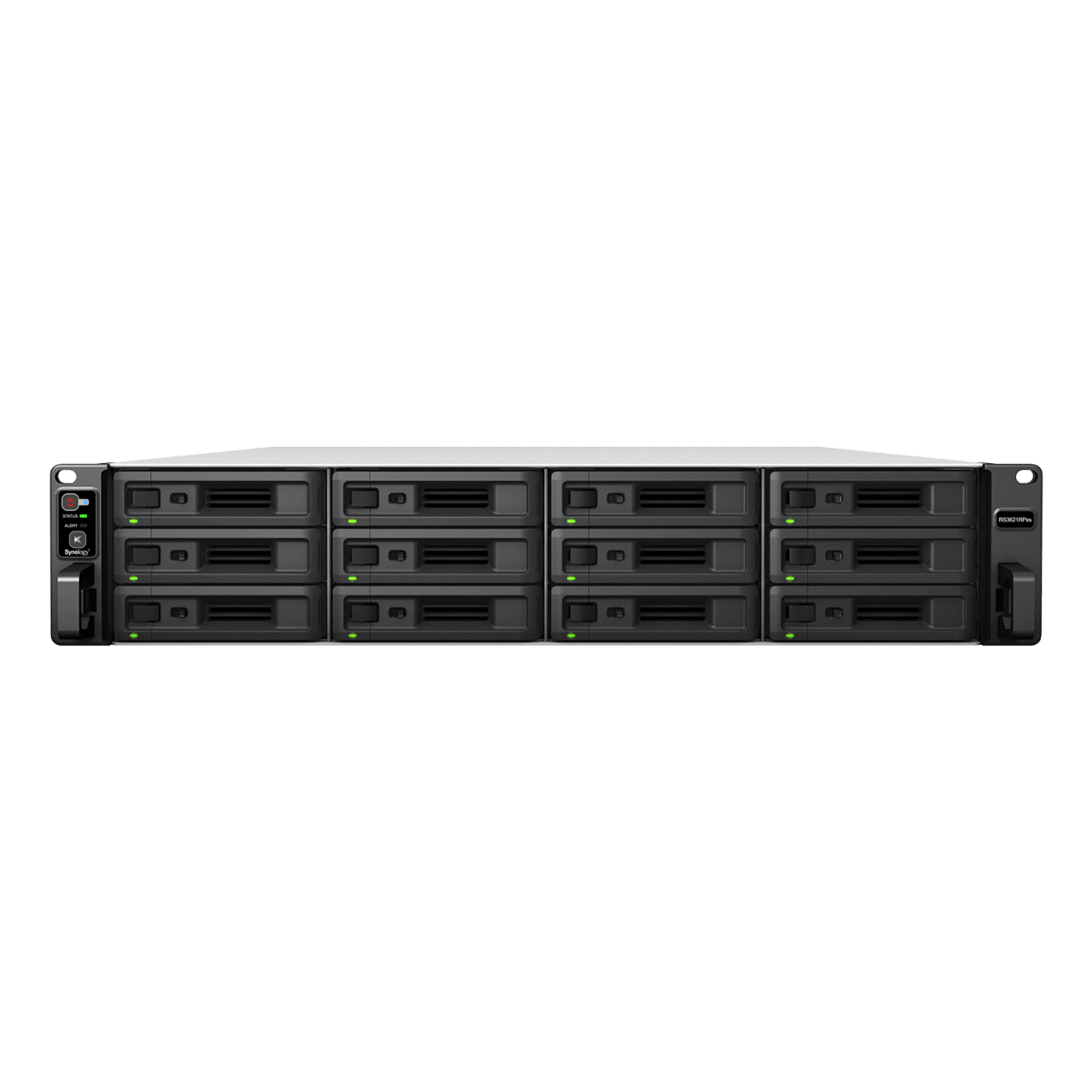 Servidor de Almacenamiento Synology RackStation RS3621RPxs | 12 Bahías | Procesador Intel Xeon D-1531 de 6 Núcleos | 8 GB DDR4 ECC | Expandible a 36 Bahías | Energía Redundante | Compatible con Virtualización y RAID.