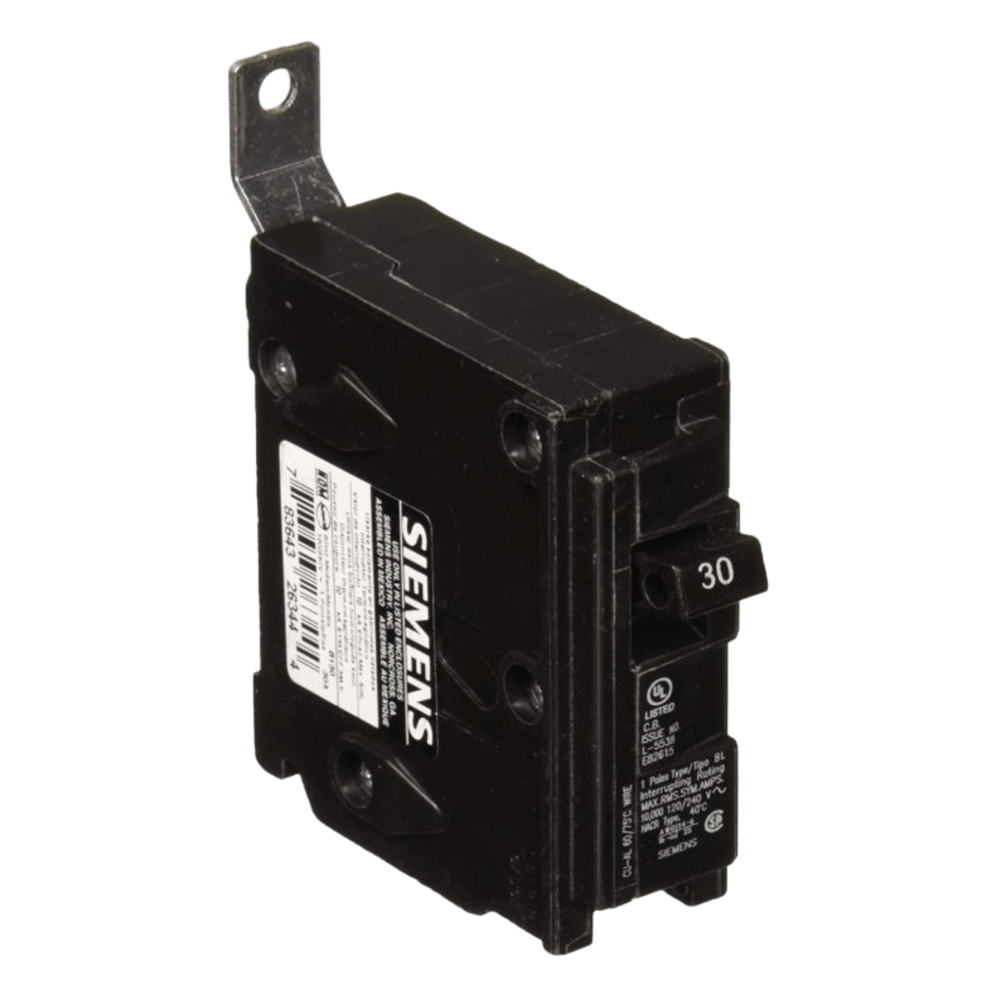 Interruptor automático atornillable tipo BL 1 polo, 30 amp. — SIEMENS · SKU B130