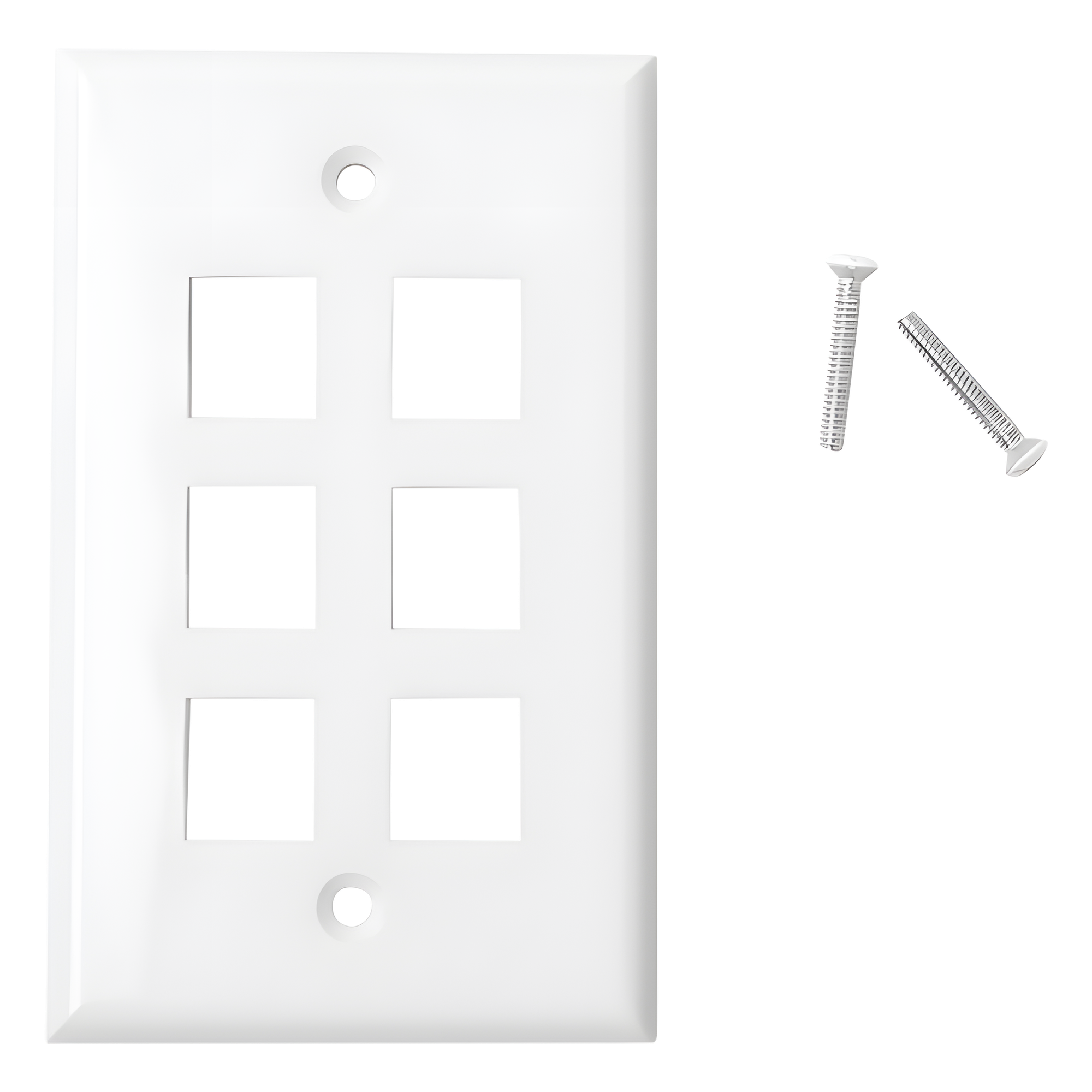 Placa de Pared de 6 Puertos, Keystone, Color Blanco — LINKEDPRO BY EPCOM · SKU LP-FP-20