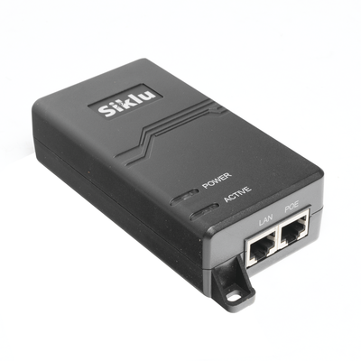 Inyector PoE Pasivo, 1 Gbps, 60 W, 55 Vcc, 100-240 Vca, Cable CA