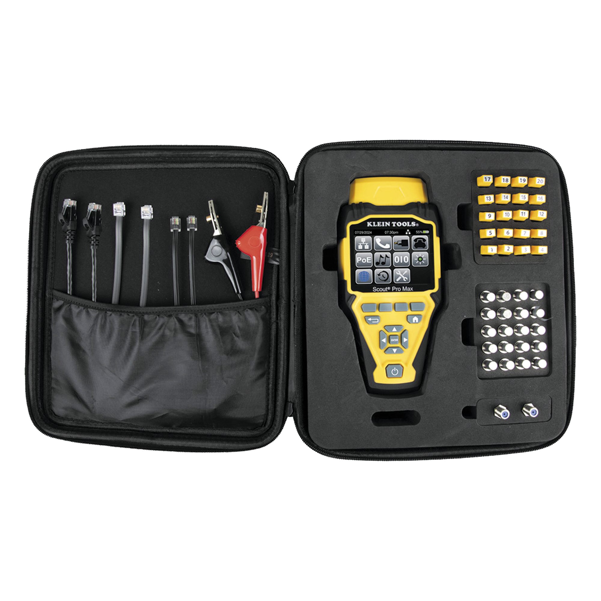 Juego de Probador de Cables de Red con Transmisores Remotos Scout? Pro Max. Detecta la Capacidad de la Red y las Velocidades de Conexión hasta 10 Gbps — KLEIN TOOLS · SKU VDV501-770