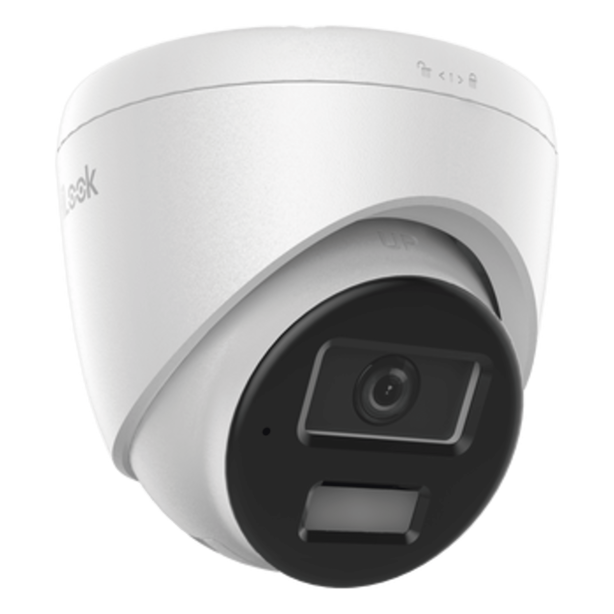 [Dual Light] Turret IP 4 Megapixel  / Lente 2.8 mm / 20 mts IR + 20 mts Luz Blanca / Micrófono Integrado / ACUSENSE Lite / Exterior IP67 / PoE / dWDR / H.265+ / ONVIF
