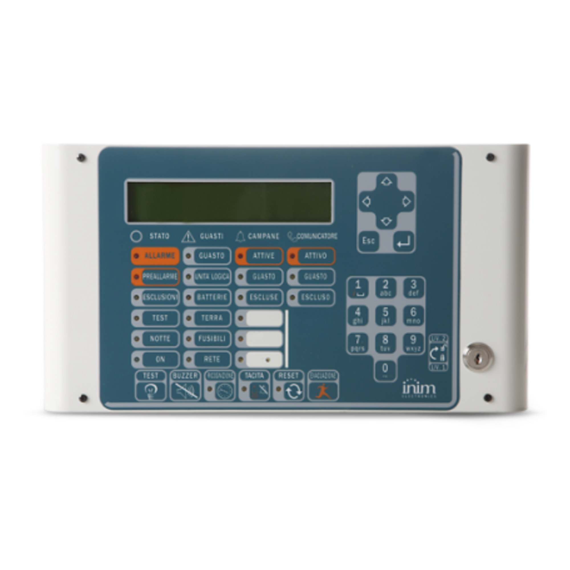 Panel Repetidor Remoto / Pantalla LCD / RS485 1000 m (3280.8 ft) / Compatible SmartLoop-SmartLight-SmartLine / Consumo 40 mA / Certificación EN 54 — INIM ELECTRONICS · SKU SMARTLETUSEE/LCDLITE