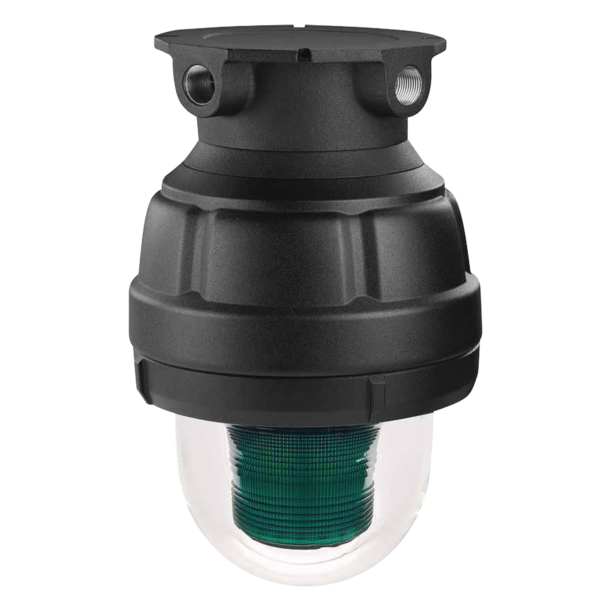Luz LED, a prueba de explosiones, UL y cUL para Clase I, División 1, Grupo C y D; Clase I, División 2, Grupos A y B; Clase II, División 1, Grupos E, F y G; Clase III, 120-240 VCA, Verde