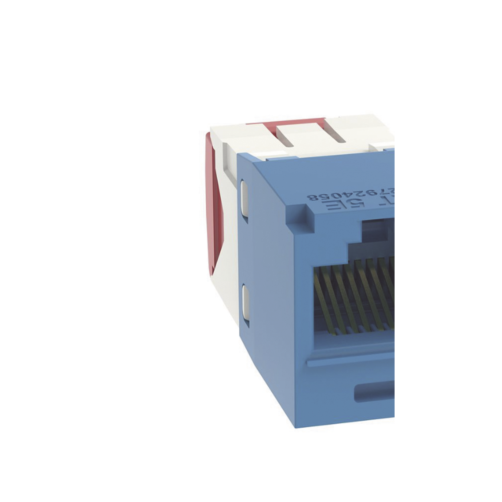 Conector Jack RJ45 Estilo TG, Mini-Com, Categoría 5e, de 8 Posiciones y 8 Cables, Color Azul