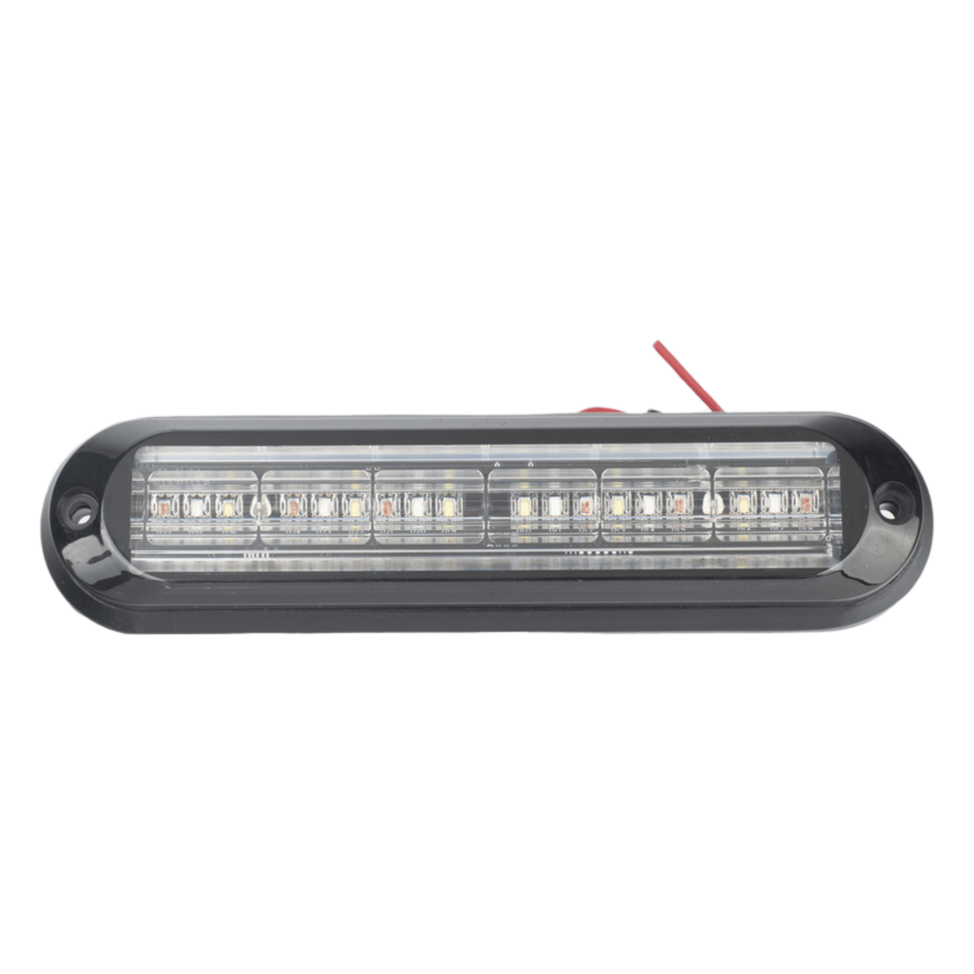 Luz Auxiliar Ultra Brillante IP67 de 18 LEDs, Color Rojo/Azul/Ambar, con mica transparente y bisel negro — EPCOM INDUSTRIAL SIGNALING · SKU XLT1835RBA