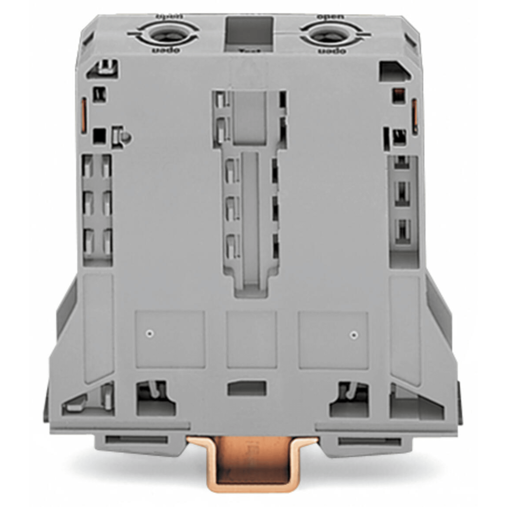 Borna de Paso para Corrientes Elevadas, 95 mm², POWER CAGE CLAMP, 2 Puntos de Conexión, 232 A, 1000 V, Montaje Carril DIN 35x15, Gris — WAGO · SKU 285-195