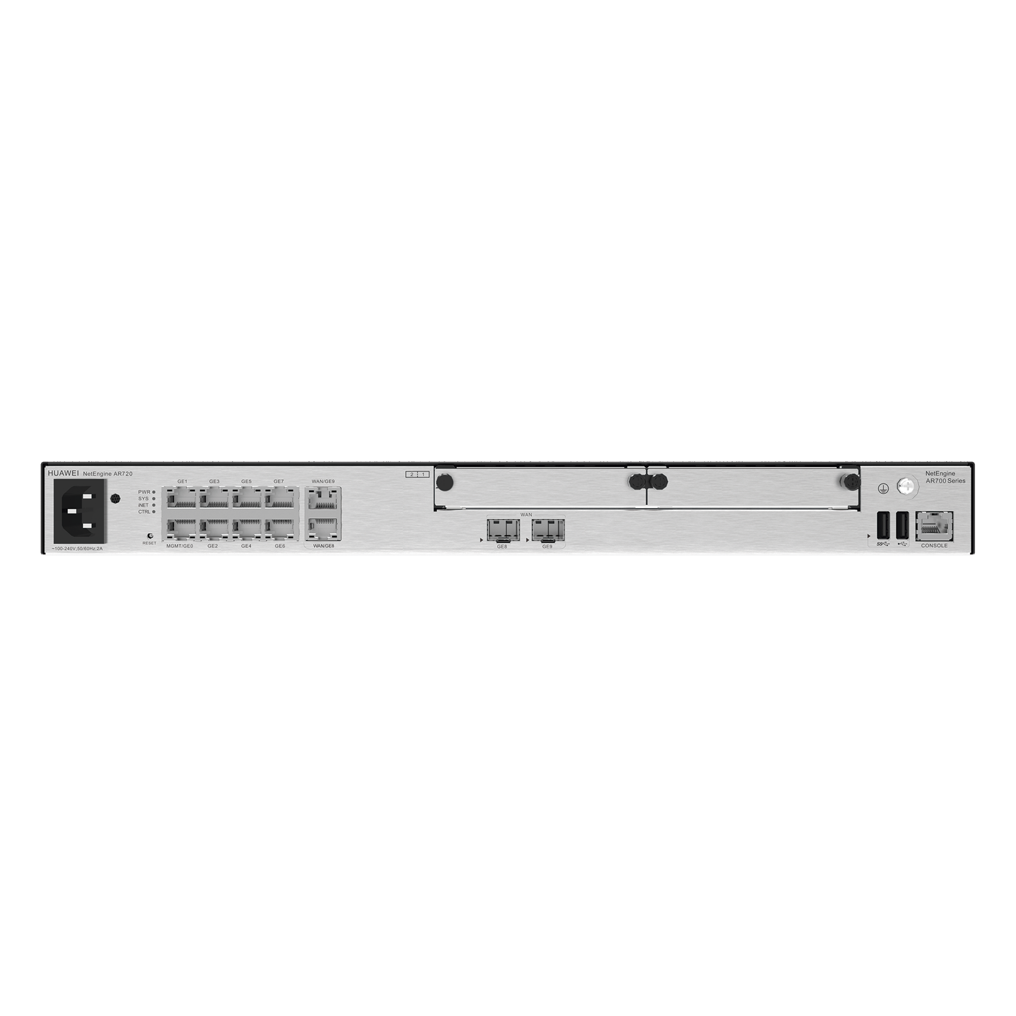 Router Empresarial / 2 puertos 10/100/1000 Mbps combo 2 puerto SFP (WAN) / 8 puerto 10/100/1000 Mbps(WAN/LAN) / Rendimiento 4 Gbps / VPN / Balanceo de Cargas / Hasta 700 Clientes / Administración Nube Gratis — HUAWEI · SKU AR720