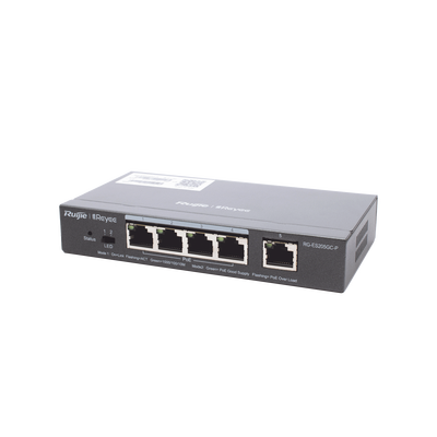 Switch Administrable PoE con 5 puertos Gigabit, 4 PoE 802.3af/at, gestión gratuita desde la nube, 54w