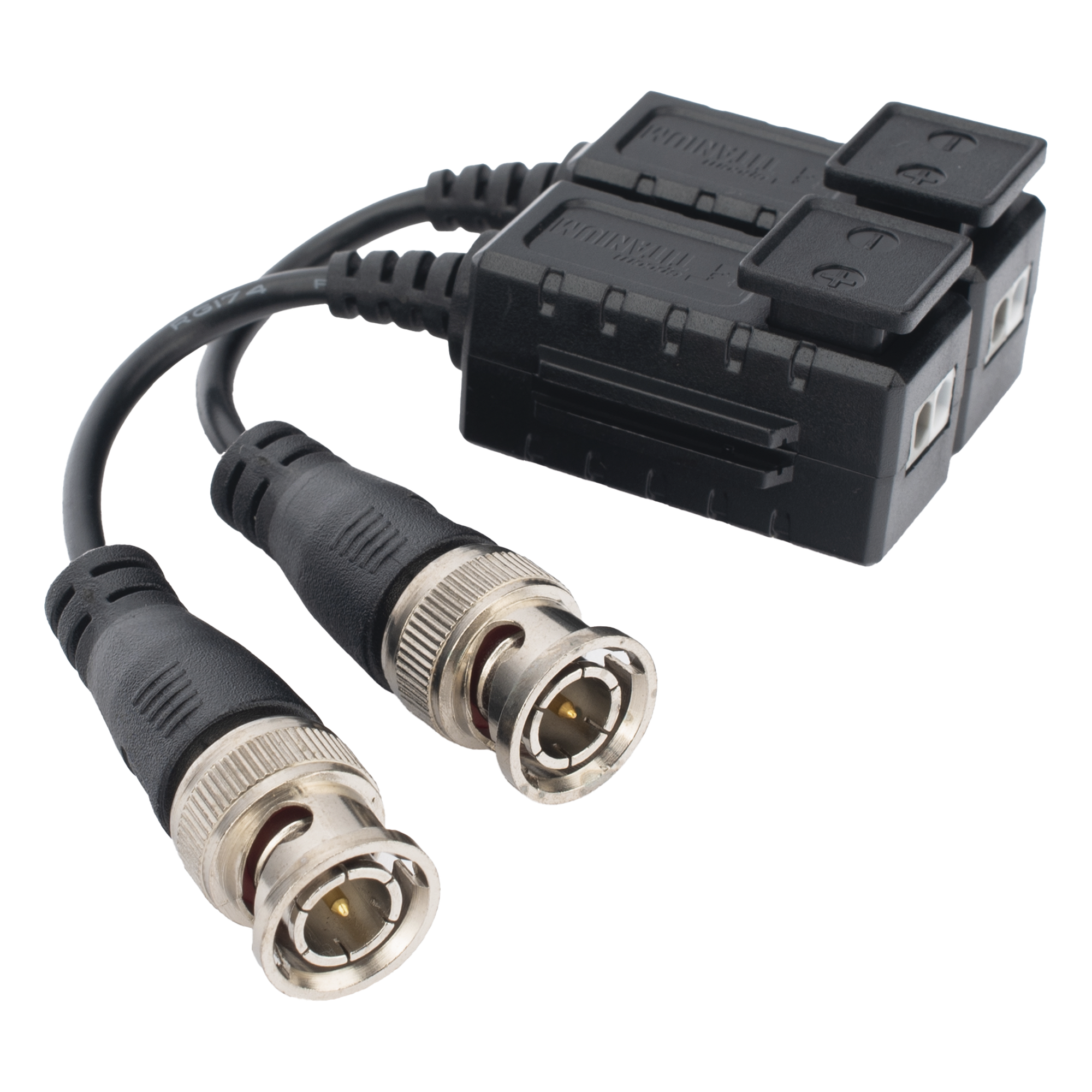 Kit de Transceptores (Baluns) con Terminal PUSH SUPERIOR, Resolución 4K , Cable flexible COAXIAL Blindado / COAXITRON / AUDIO POR COAXITRON / Menu OSD /Conector 100% COBRE / protección TVS, Calidad PREMIUM