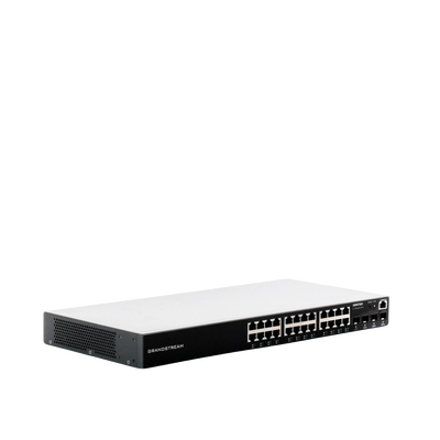 Switch Gigabit Administrable / 24 puertos 10/100/1000 Mbps + 4 Puertos SFP Uplink / Compatible con GWN Cloud.