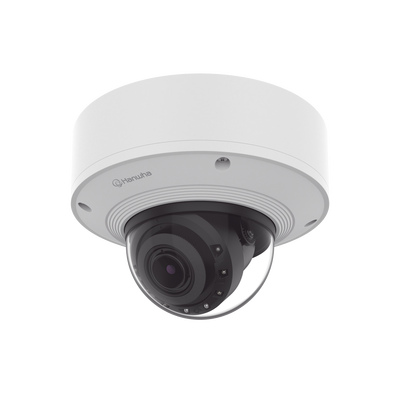 Cámara Domo 2MP Solid EDGE / Wisenet WAVE embebido / Antivandalica / Lente Motorizado de 4.38 A 9.33mm / P-Iris / WDR 120dB / 2TB SSD / IP66, IP67, IK10+, NEMA4X, IP6K9K 