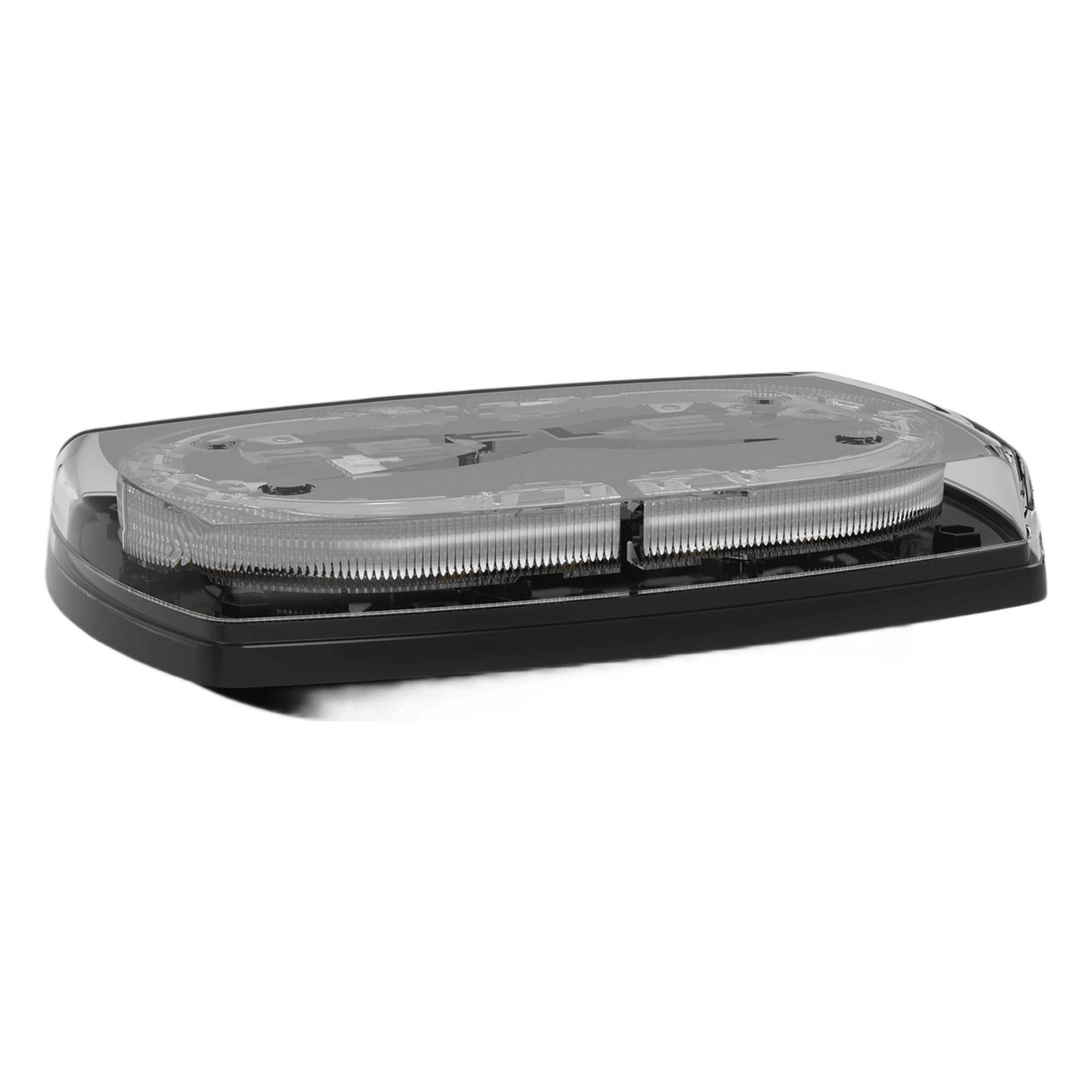 Mini torreta de 48 LED 10" Ámbar/Claro, Lente Transparente, Imán y Encendedor de Vehículo — ECCO · SKU 5540CAC-VM