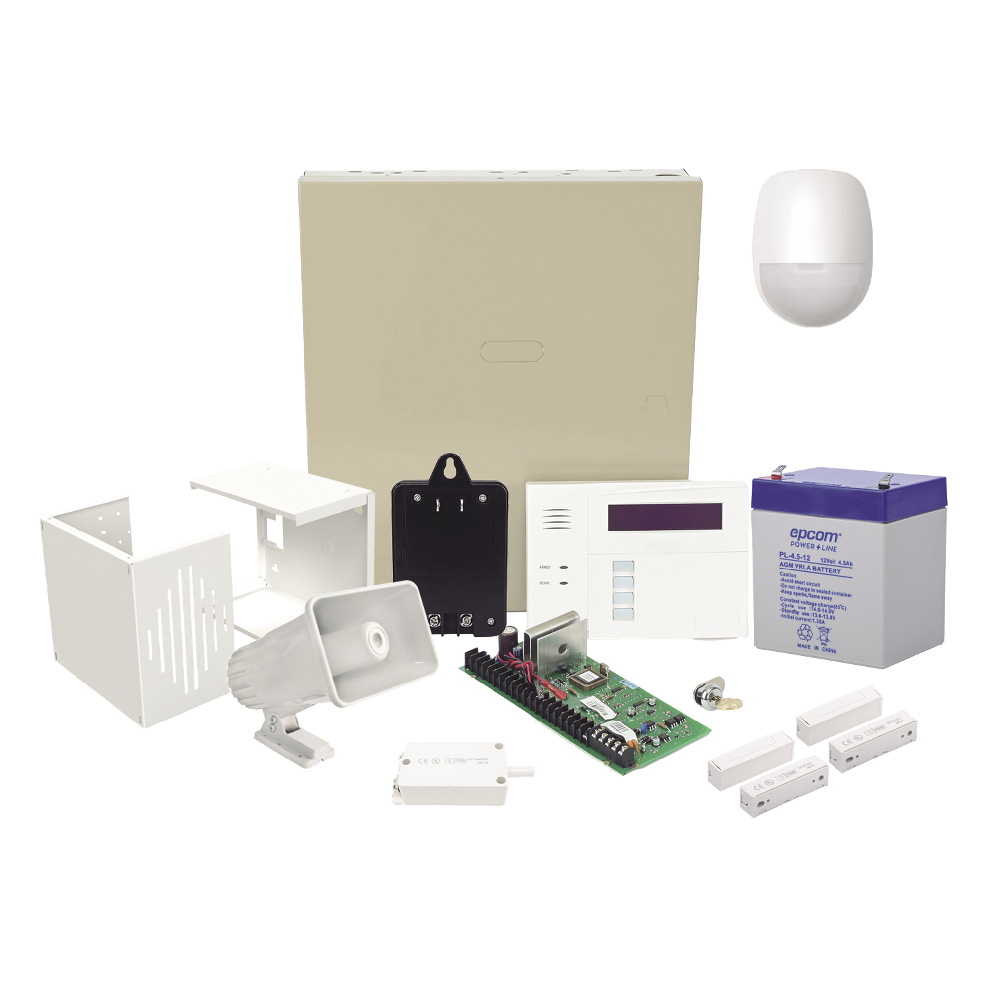 Kit de panel de alarma cableado VISTA-48 con teclado-receptor 6160RF, sensor de movimiento, contactos magnéticos y sirena — HONEYWELL HOME RESIDEO · SKU VISTA48ECO/6160RF