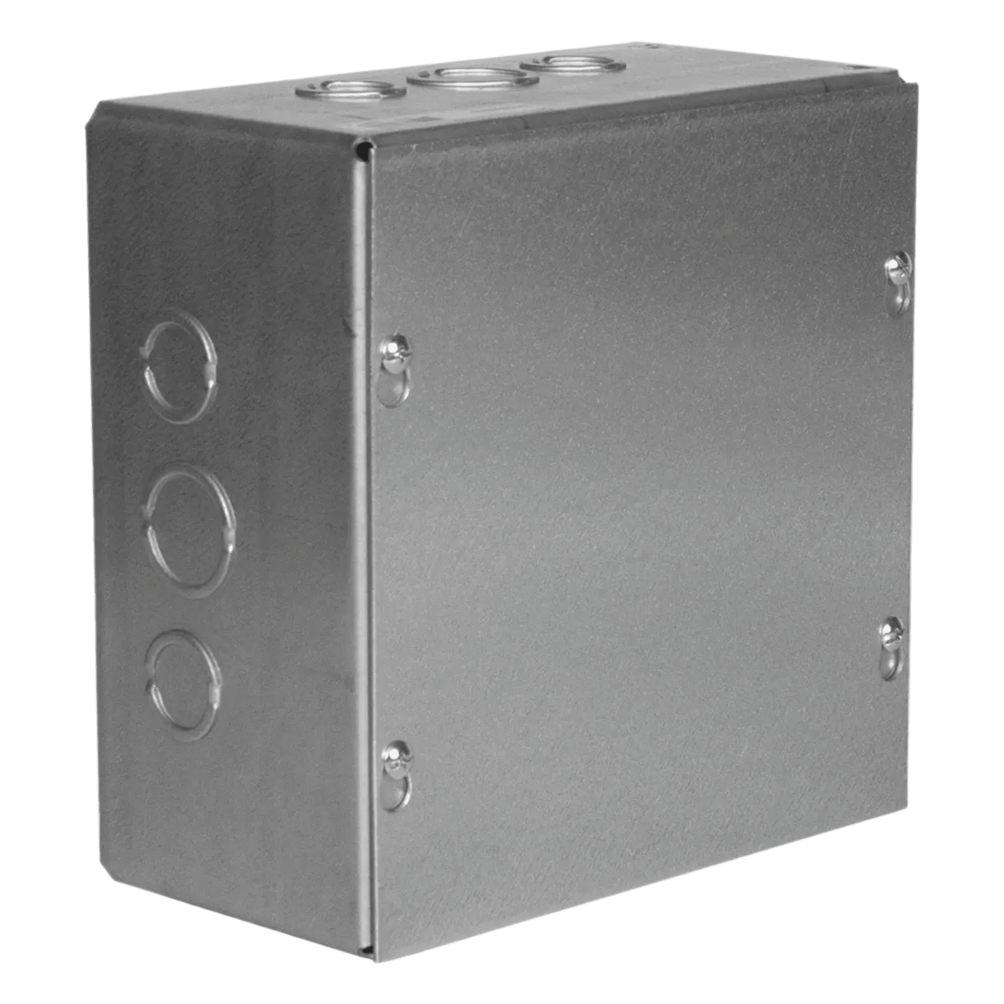 Caja Extra Grande 15"x15"x 4"/ Profundidad 4"/Entradas Laterales - Finales 4 Entradas de 1/2"- 3/4", 2 Entradas de 3/4" - 1" y 2 Entradas de 1"- 1 1/4"/ Incluye tapa / Incluye tapa. — RACO · SKU HUB-SC-1515-04G