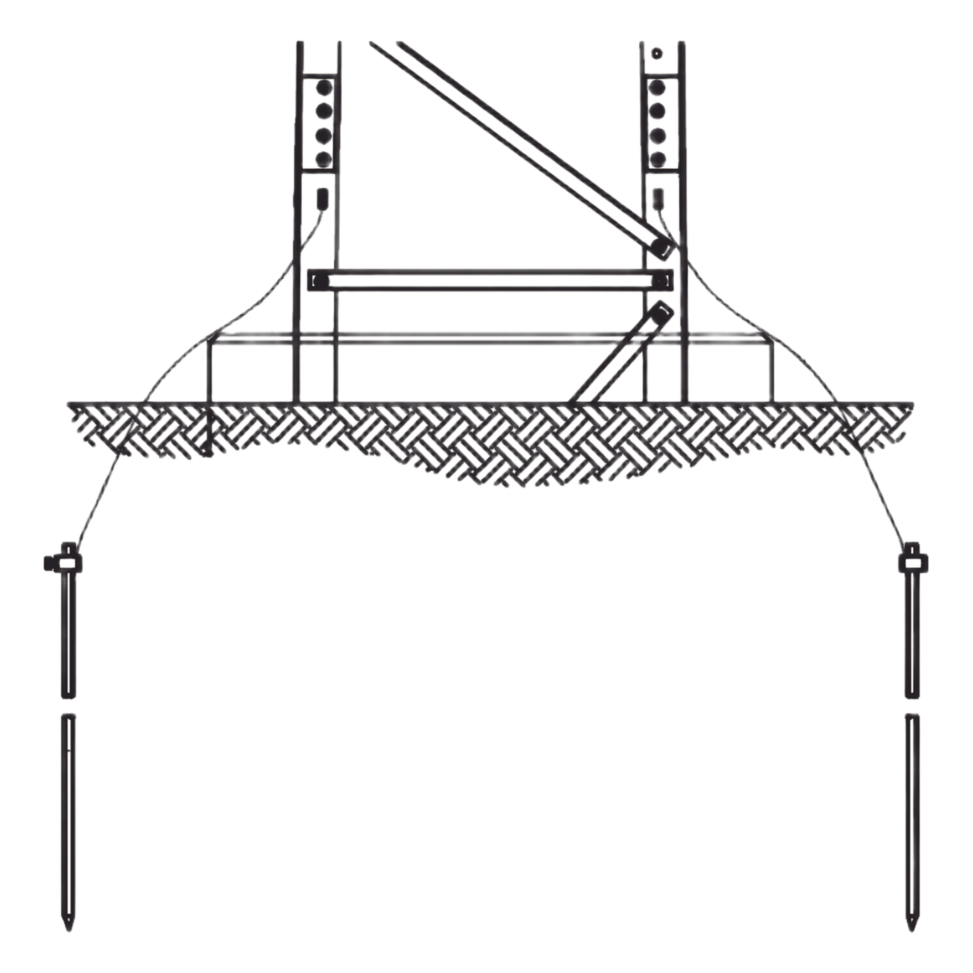 Sistema de Aterrizaje en 3 Piernas para Torre SUPER TITAN. Para Sec. 13 a 21. — Trylon · SKU TRY-ST-GROUND3