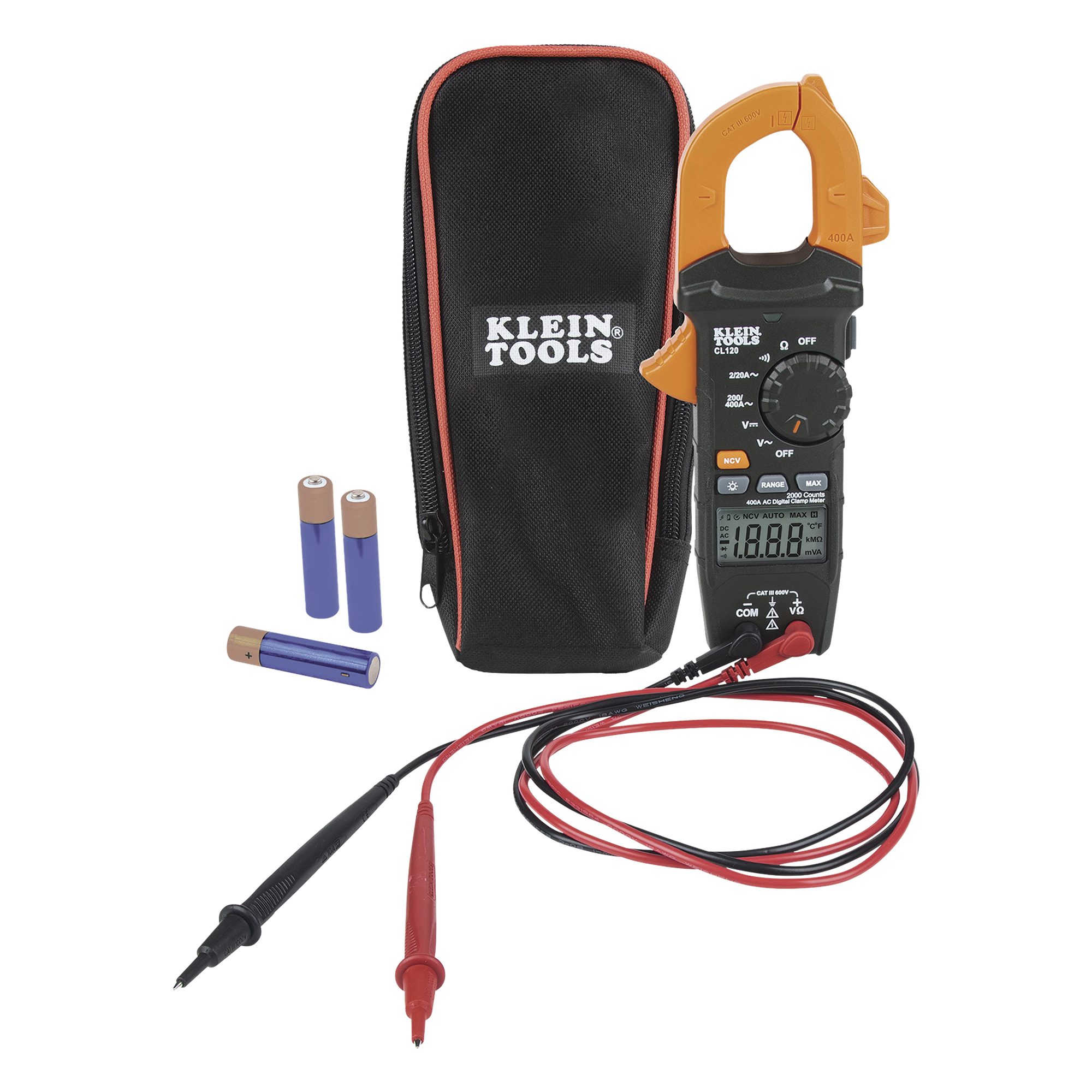 Amperímetro Digital de Gancho de Rango Automático de 400 A CA. — KLEIN TOOLS · SKU CL-120