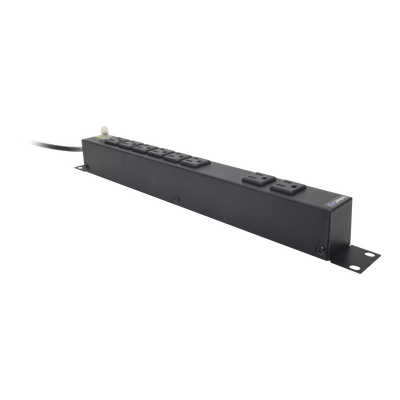 Multicontacto Horizontal (PDU) de 8 Contactos (NEMA 5-15R) Rack 19" 1UR. Voltaje Entrada/Salida: 120Vca/15A