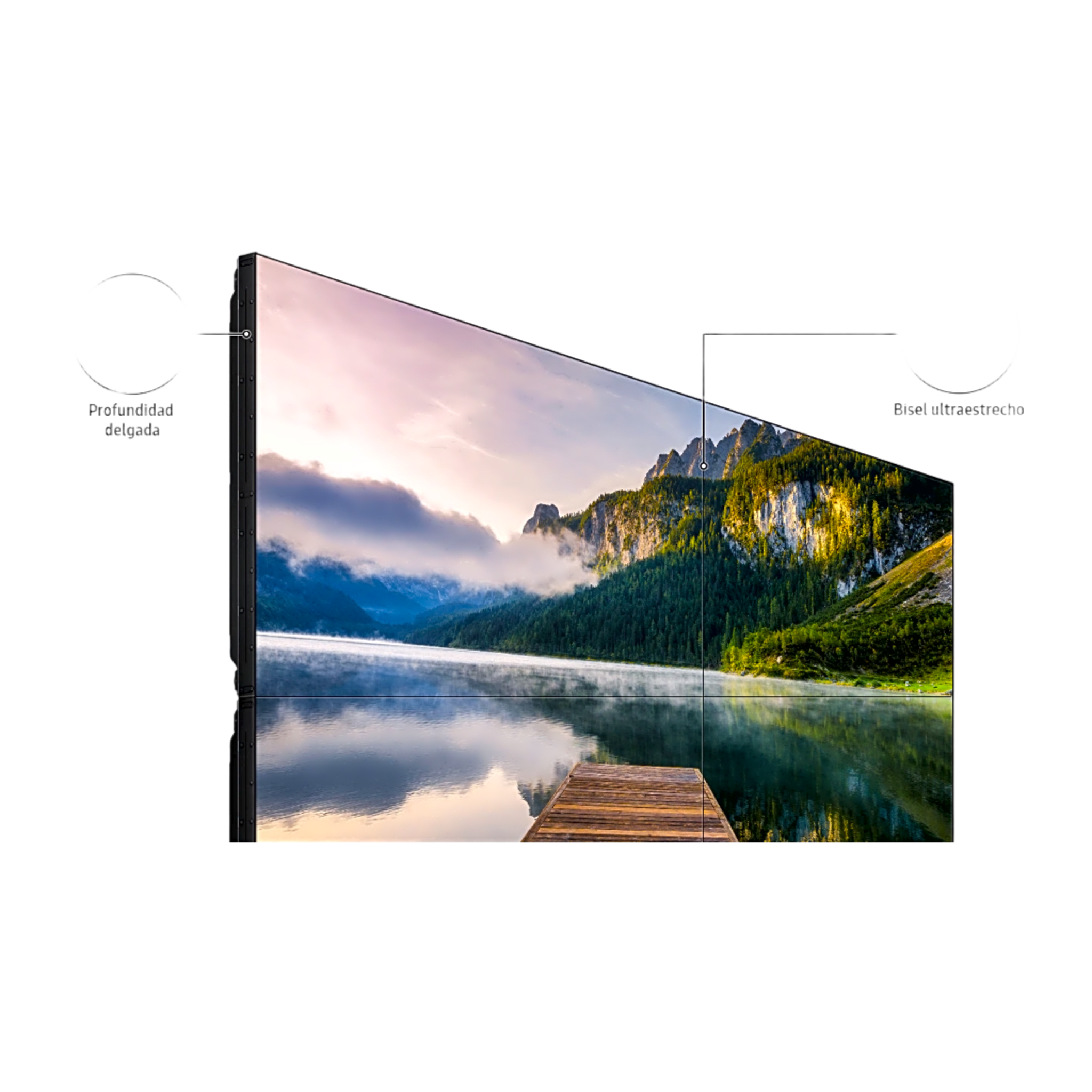 KIT de Video wall LCD 3x3 / 9 pantallas de 55" VM55BU incluye montajes de pared Peerless DS-VW765-LAND
