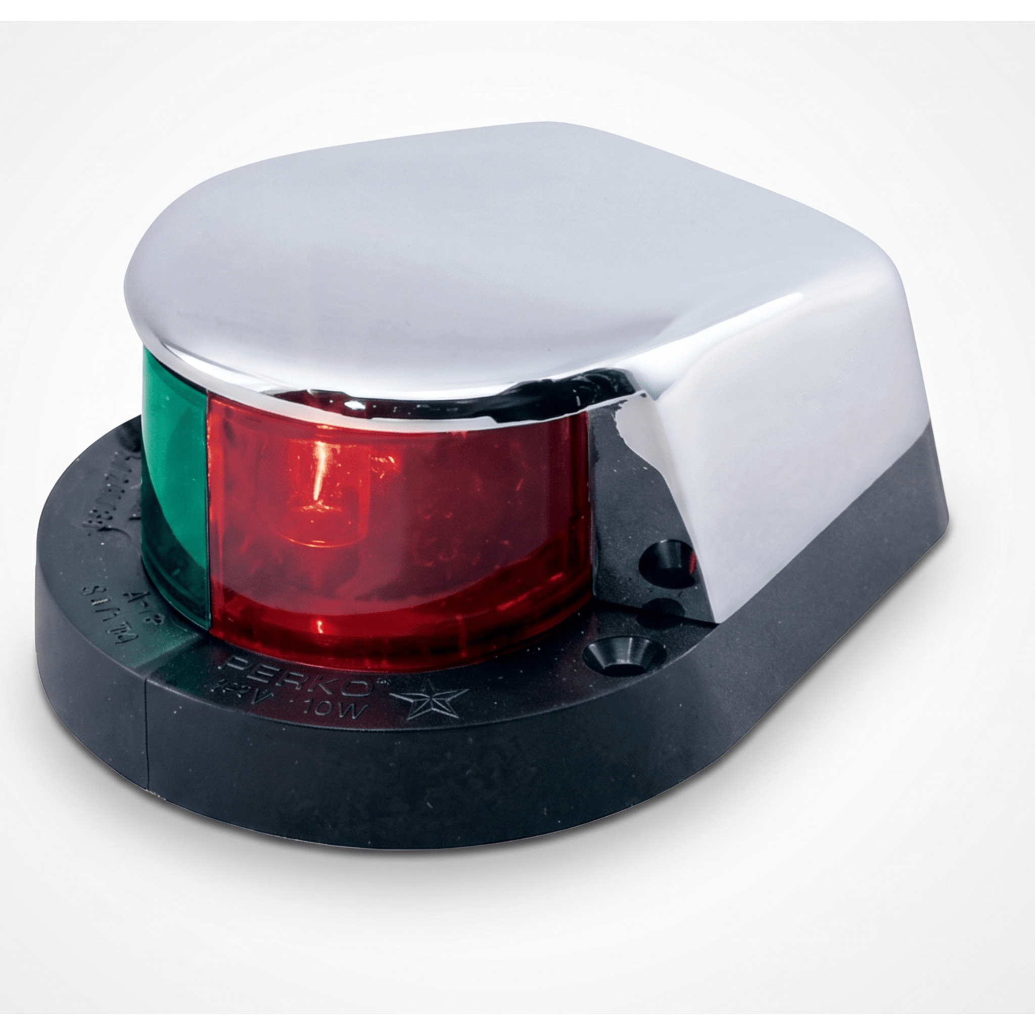 Luz Bi-Color / USCG 1 Milla / 12 VCD / 12 m (39.4 ft) / Polímero Negro / Cromo — PERKO · SKU 1310-DP0-CHR